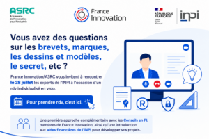 Vous avez des questions sur les brevets, marques, dessins, modèles, secret, etc. ?