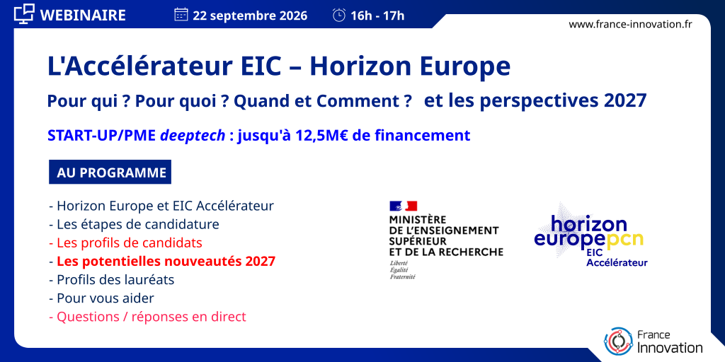 webinaire EIC Accélérateur – Horizon Europe